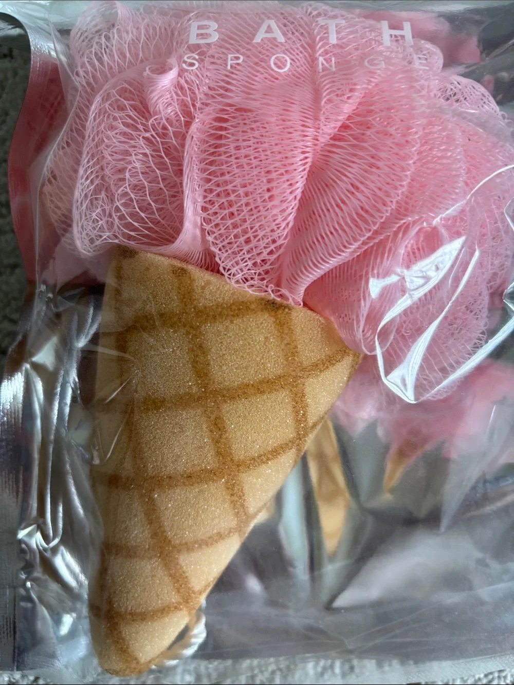 Ice Cream Cone Bath Loofahs/Sponges - Pink & Lavender (Forever 21)
